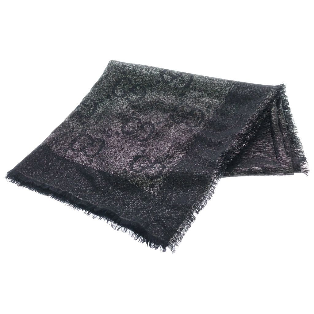 GUCCI(グッチ) GG LAME JACQUARD SHAWL ラメジャカード モノグラムショール スカーフ マフラー ブラック 694839 3G720 1080 レディース