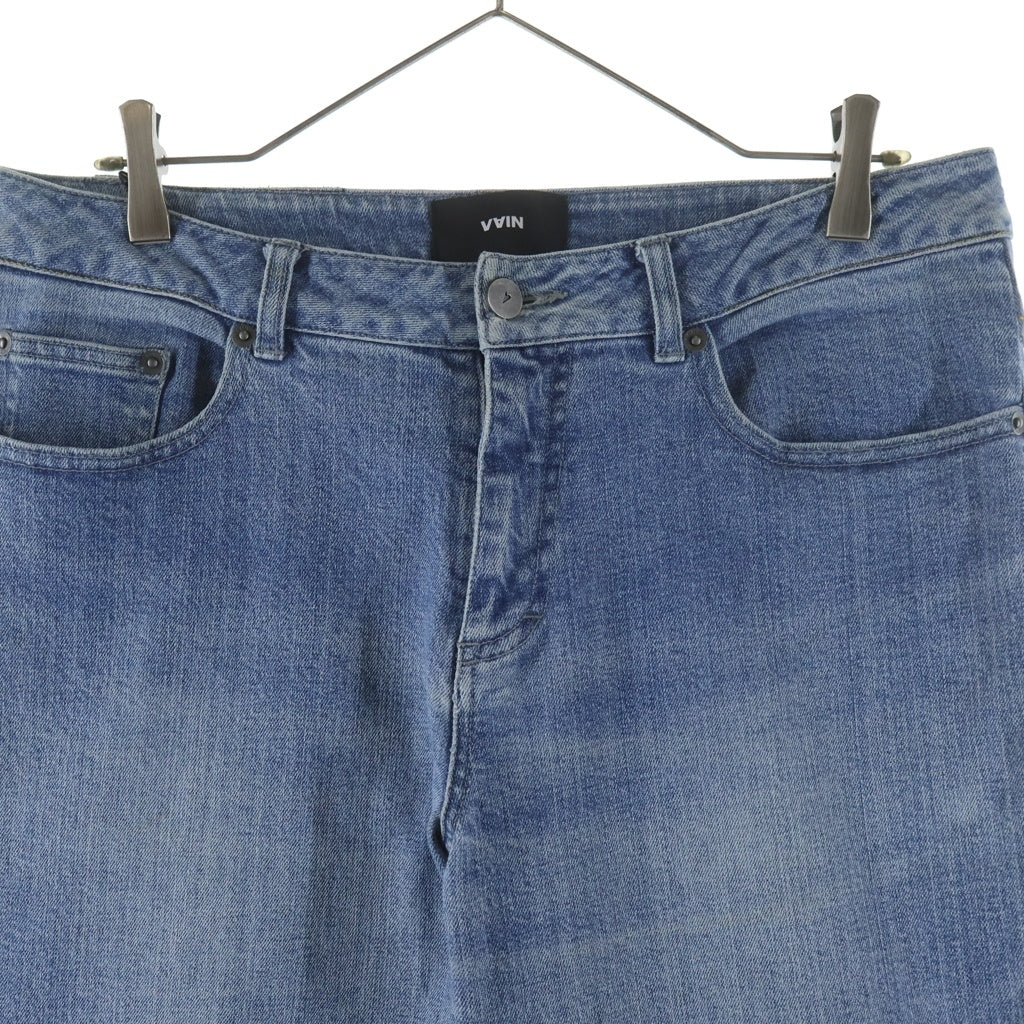 NO BRAND(ノーブランド) VAINヴェイン UPCYCLED JEANS 000 アップサイクル ジップフライ リメイク デニムパンツ インディゴ