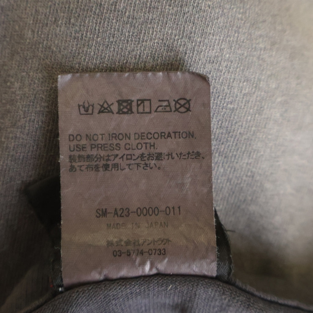 SAINT MICHAEL(セントマイケル) 23AW MASSIVE LS TEE ヴィンテージ加工 マッシブ 両面プリント クルーネック 長袖Tシャツ グレー SM-A23-0000-011