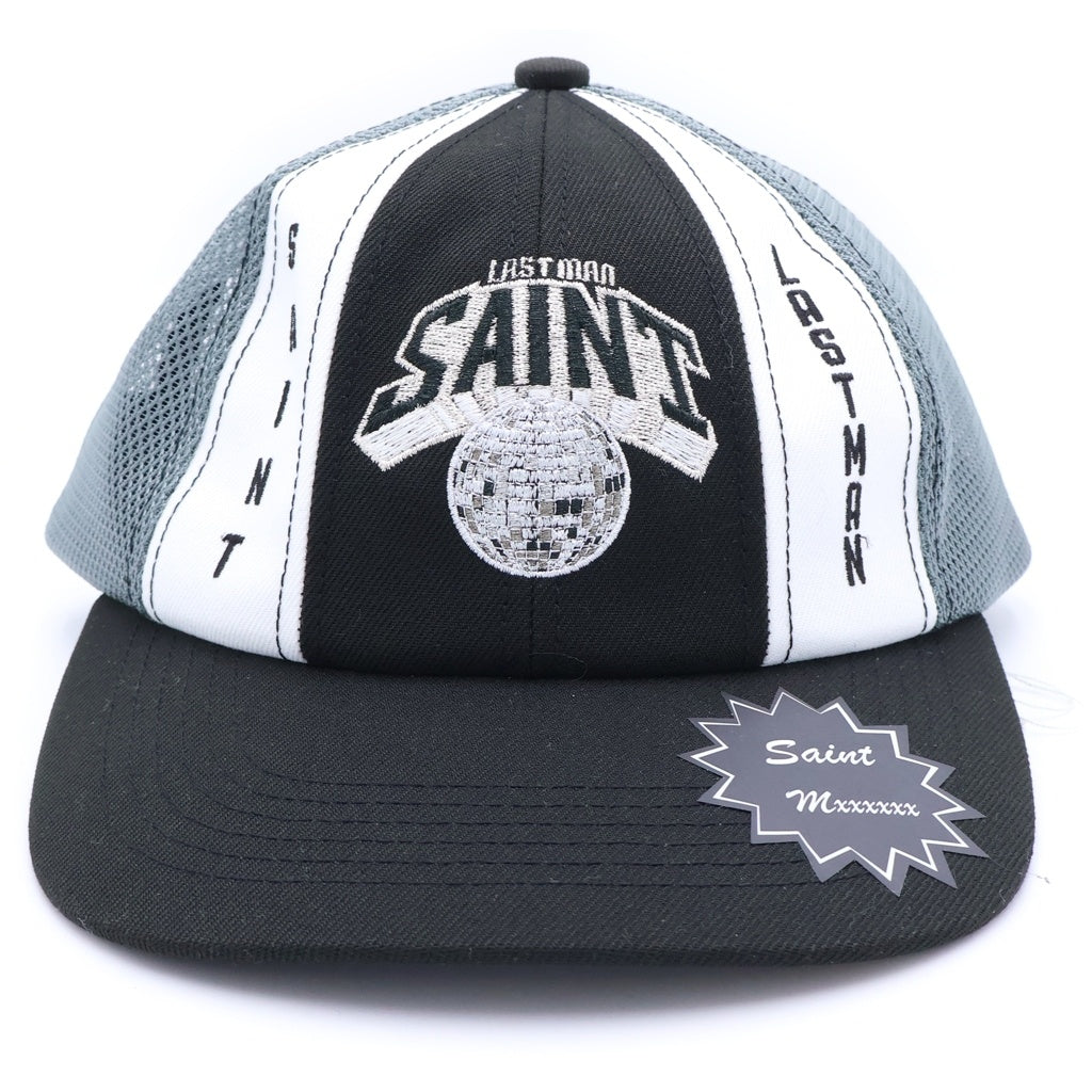 SAINT MICHAEL(セントマイケル) 26SS×LASTMAN LM_CAP/MIRROR BALL ラストマン メッシュキャップ 帽子 ブラック/グレー SM-MK8-0000-C42