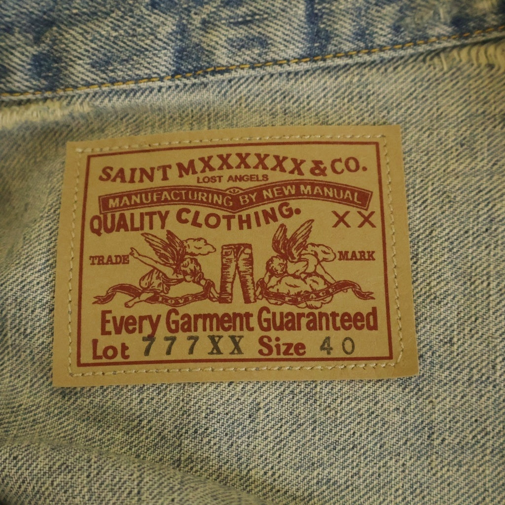 SAINT MICHAEL(セントマイケル) 23AW×BerBerJin DENIM JACKET 777XX ベルベルジン 2nd ヴィンテージ加工 デニムジャケット インディゴ SM-A23-0000-C17