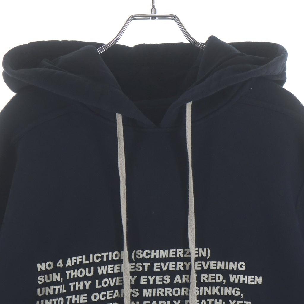 Rick Owens DRKSHDW(リックオウエンス ダークシャドウ) 19AW レタープリント プルオーバースウェットパーカー フーディ ブラック DU19F6285-FEP3