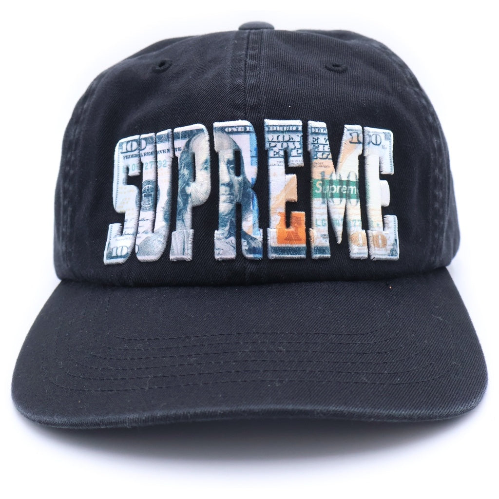 SUPREME(シュプリーム) 26SS Embroidered Money Logo 6-Panel エンブロイダリー マネーロゴ 6パネルキャップ 帽子 ブラック