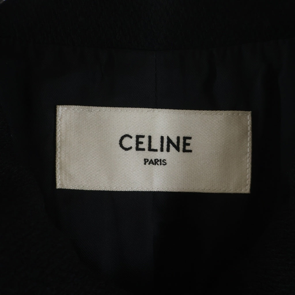 CELINE(セリーヌ) 19AW TEDDY JACKET レザー切り替え ウエスタン テディジャケット ブラック 2V534896C