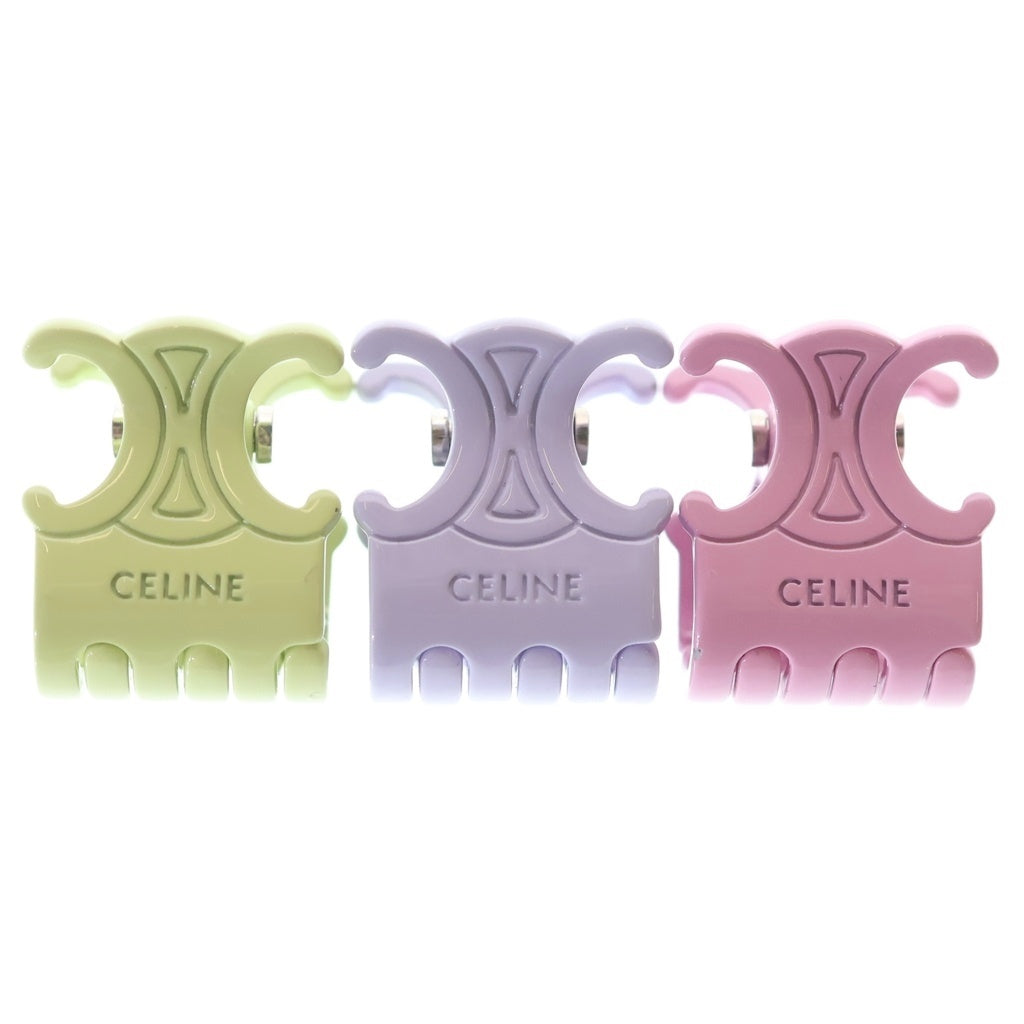 CELINE(セリーヌ) SET OF 3 HAIR CALWS セット オブ ヘアクリップ レディース イエロー/パープル/ピンク 46Z666BVS