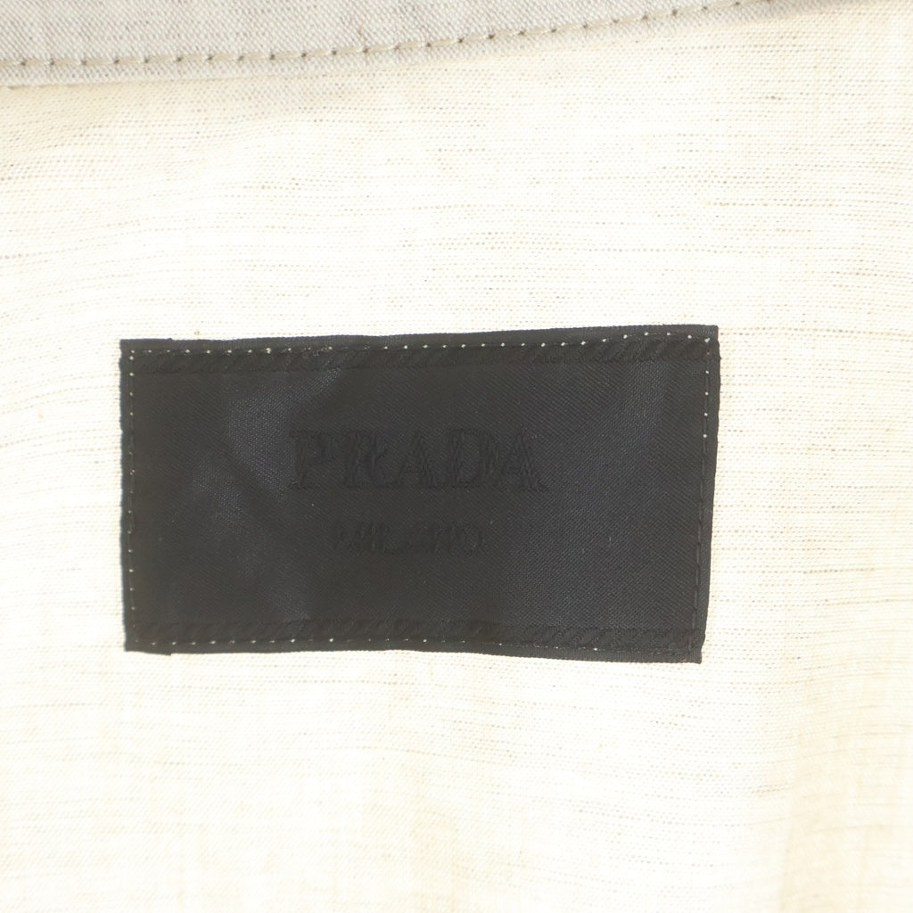 PRADA(プラダ) 23SS トライアングルロゴ ジップアップ リネン ニュートラル シャンブレーブルゾンジャケット ベージュ GEB255
