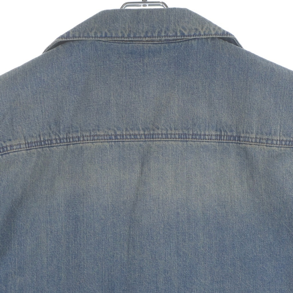 PRADA(プラダ) 23SS DENIM SHIRT 胸ポケット 開襟 デニム半袖シャツ インディゴ GEC068
