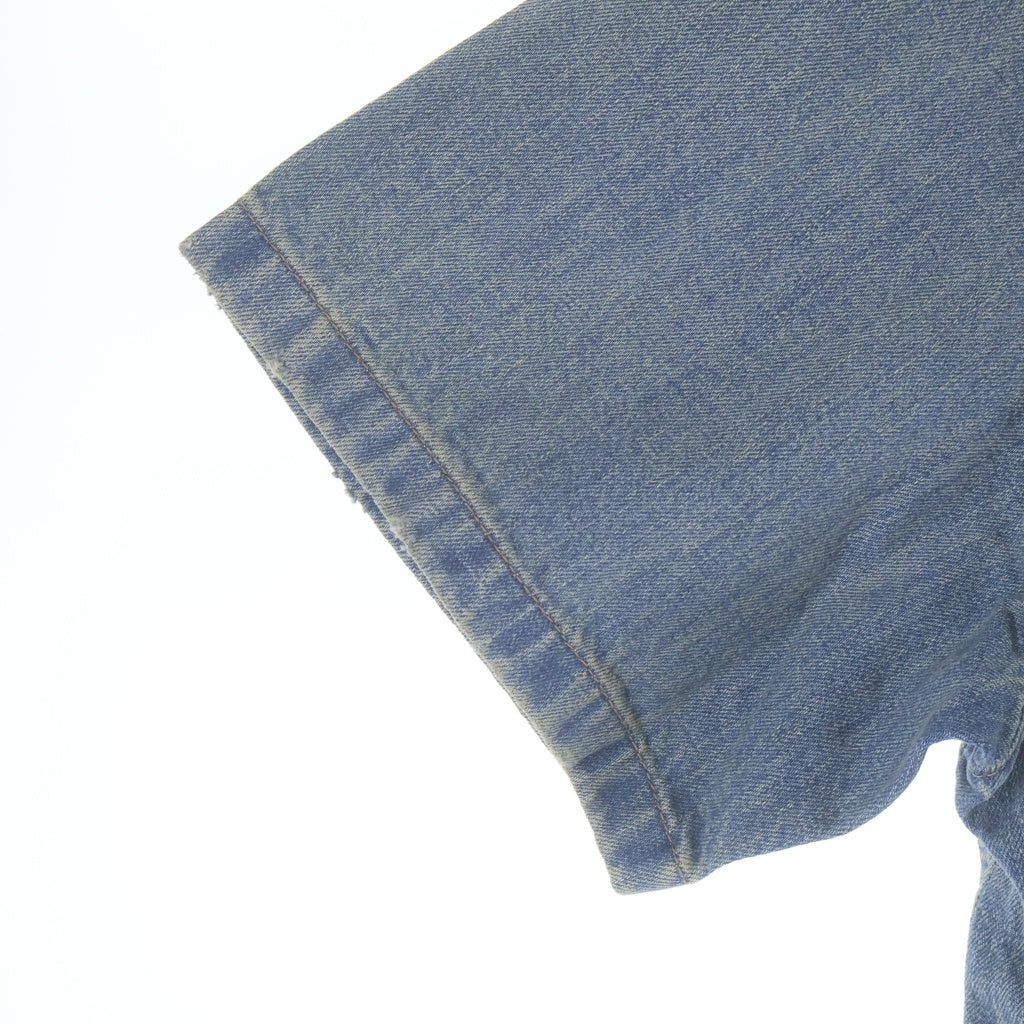 PRADA(プラダ) 23SS DENIM SHIRT 胸ポケット 開襟 デニム半袖シャツ インディゴ GEC068