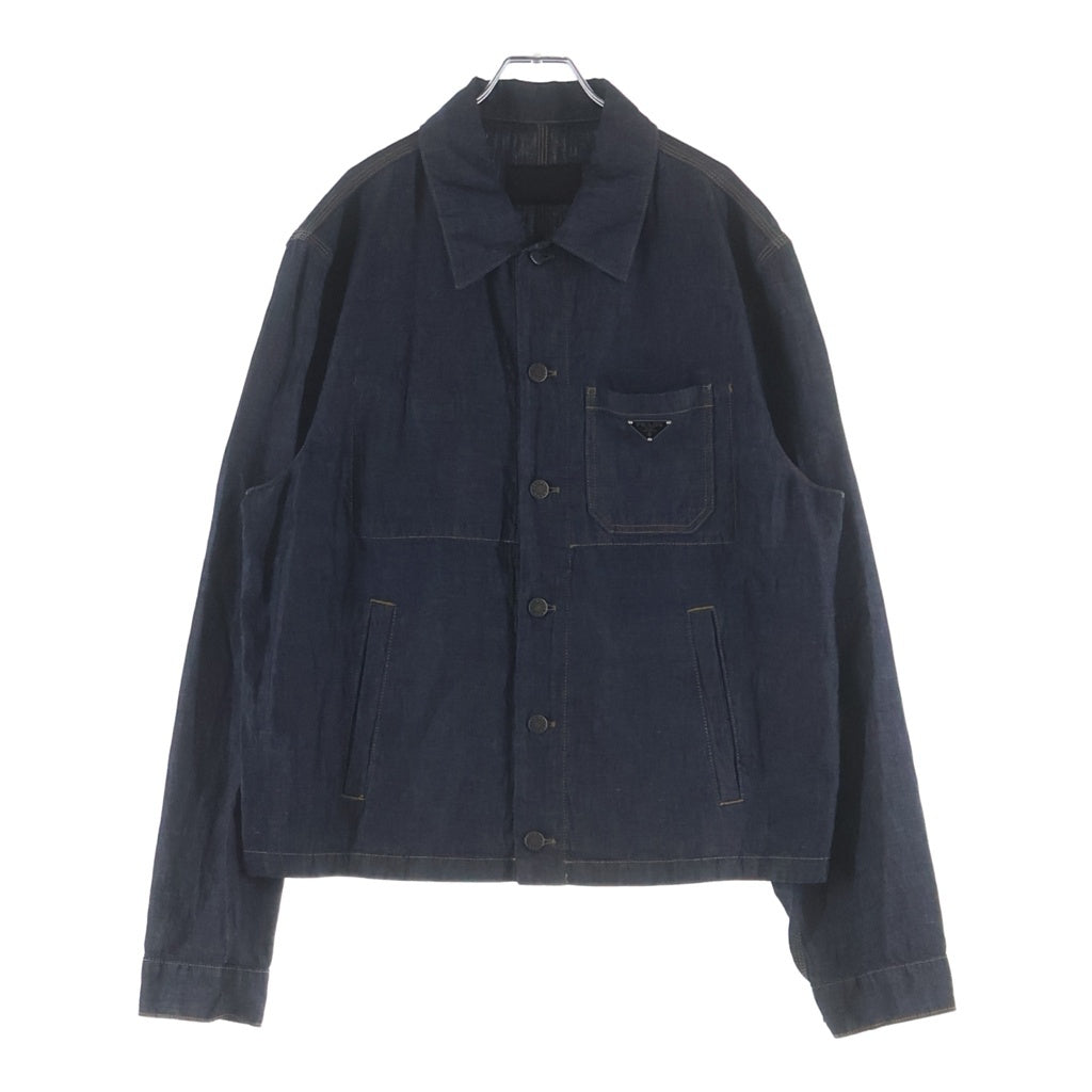 PRADA(プラダ) 23SS トライアングルロゴ デニム 長袖シャツ インディゴ GEB254