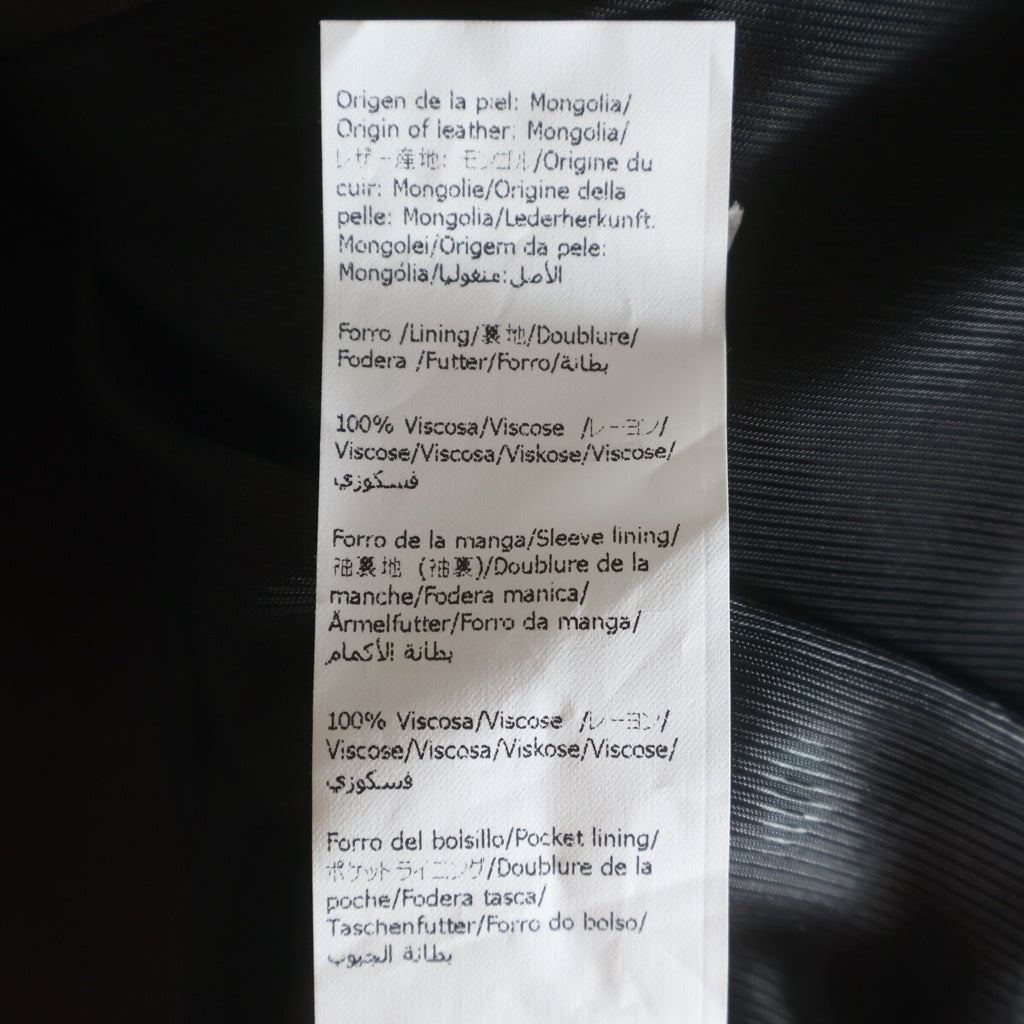 LOEWE(ロエベ) COAT NAPPA LAMBSKIN メローナパラムスキン 切り替えデザイン レザーロングコート ブラック/ブラウン H526Y18LB4