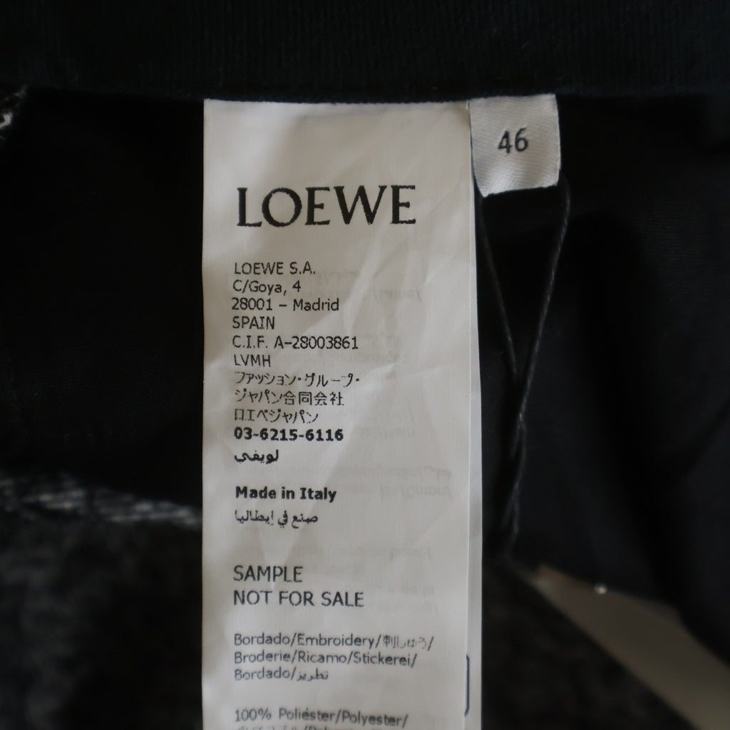 LOEWE(ロエベ) マルチポケット ウール 2タック ワイドスラックスパンツ ブラック H526Y04WH2