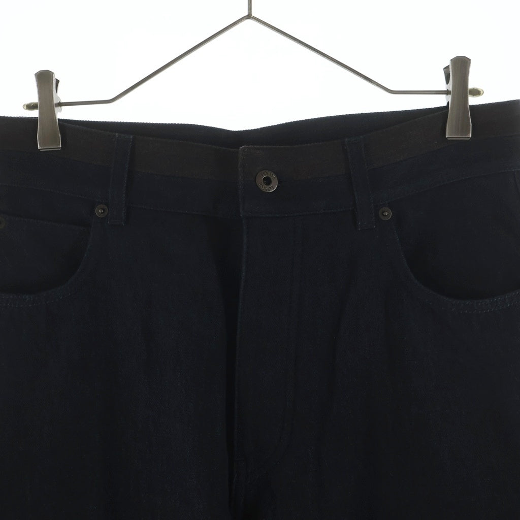 LOEWE(ロエベ) TURN UP JEANS ターンアップ ロールアップ ロゴデザイン デニムパンツ ブラック H526Y11X90