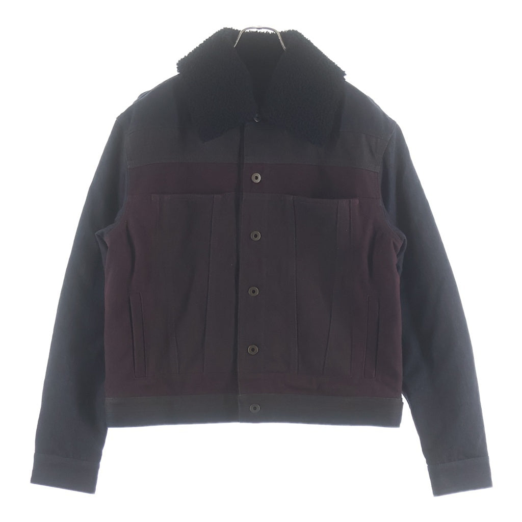 LOEWE(ロエベ) PANELLED DENIM JACKET パネルド キルティング ボアカラー デニムジャケット ブラック H526Y50X27