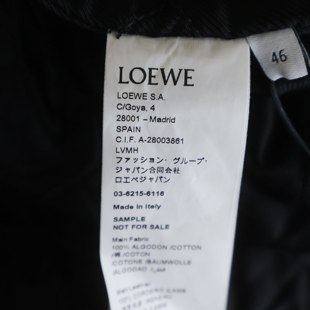 LOEWE(ロエベ) PANELLED DENIM JACKET パネルド キルティング ボアカラー デニムジャケット ブラック H526Y50X27