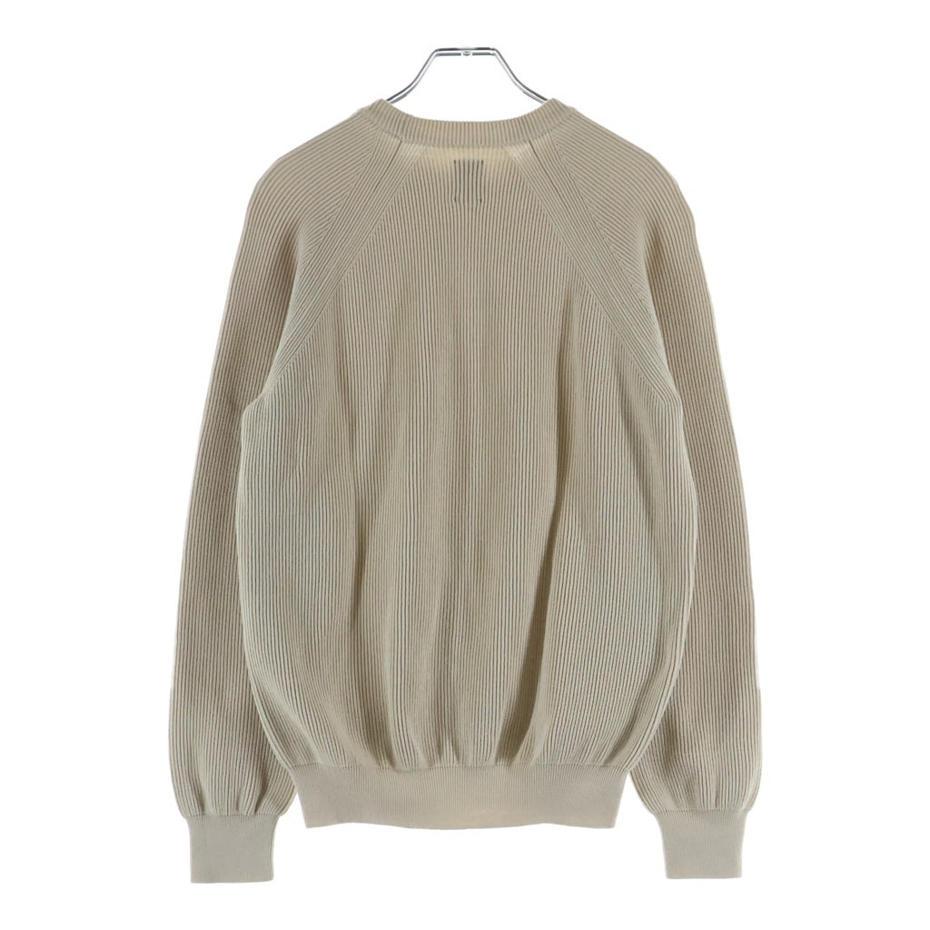 BATONER(バトナ―) 22AW HYPER TWIST WOOL RIB CREW NECK ハイパーツイストウール リブ クルーネックセーター ベージュ BN-22FM-072