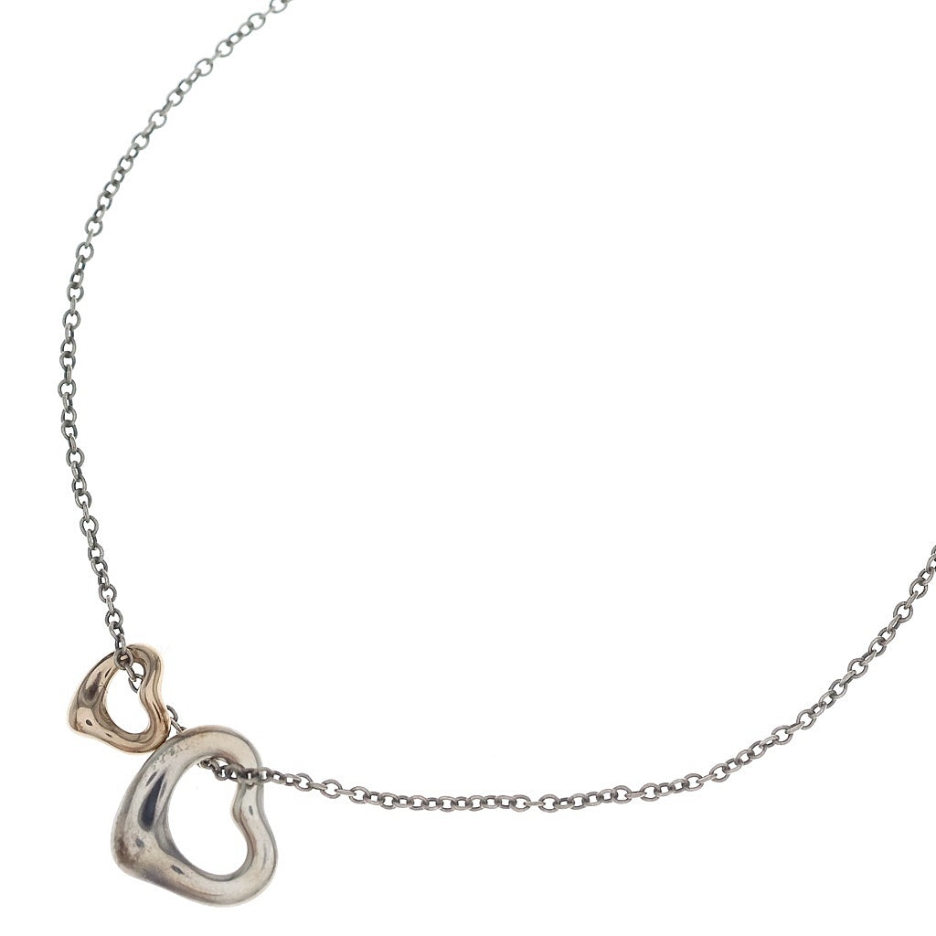 TIFFANY & Co.(ティファニー) オープンハート 2連 ネックレストップ チェーン シルバー