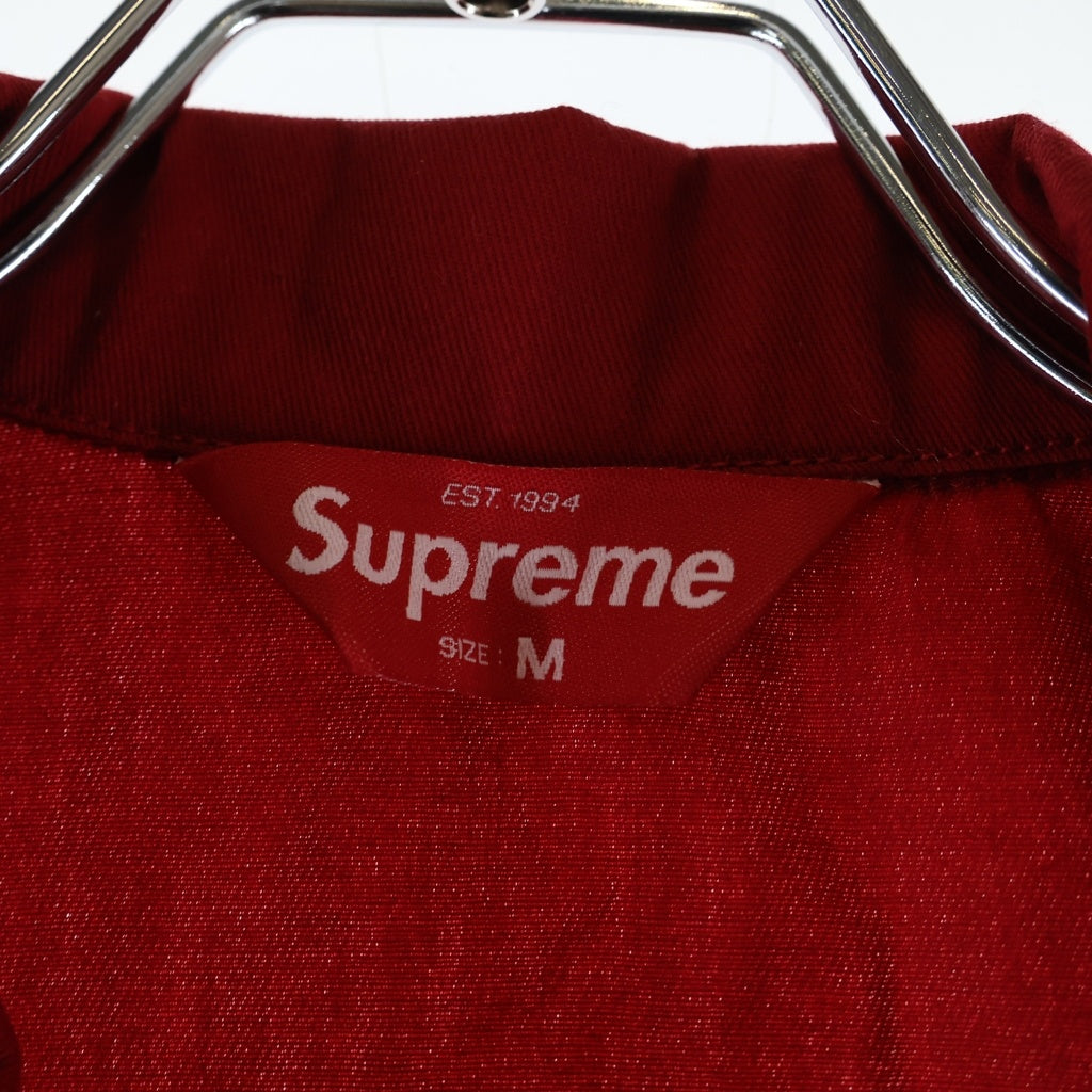 SUPREME(シュプリーム) 17SS SS Coveralls エンブロイダリーロゴデザイン 半袖カバーオール つなぎ レッド