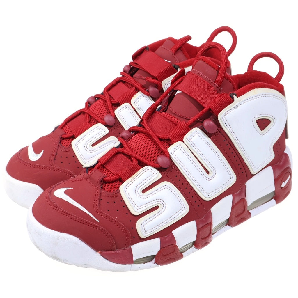NIKE(ナイキ) ×SUPREME AIR MORE UPTEMPO シュプリーム エアー モアー アップテンポ ミッドカットスニーカー レッド US8/26cm 902290-600