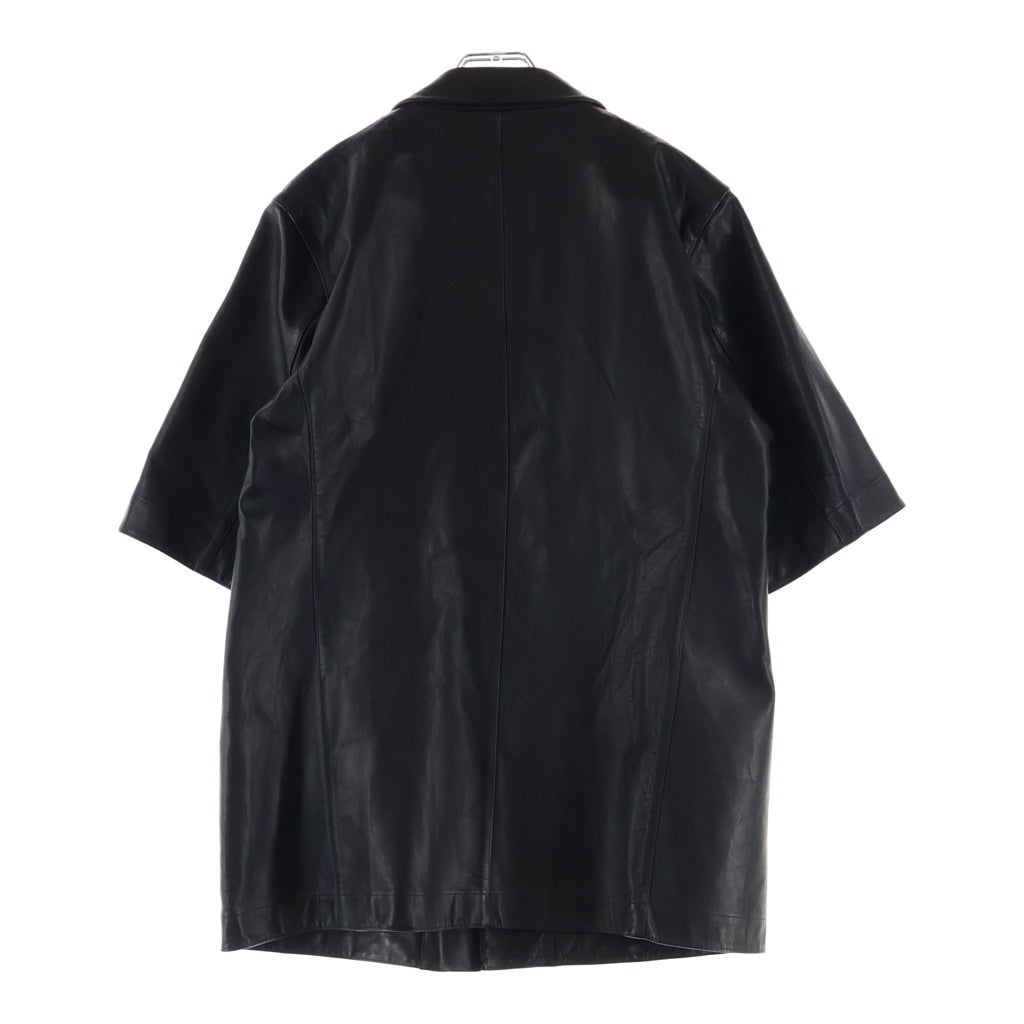IRENISA(イレニサ) 23SS REVERSIBLE SHORT-SLEEVED LEATHER JACKET リバーシブル 半袖レザージャケット ブラック IH-23SS-J023-LH