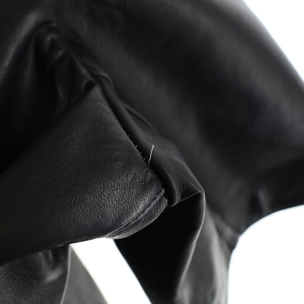 IRENISA(イレニサ) 23SS REVERSIBLE SHORT-SLEEVED LEATHER JACKET リバーシブル 半袖レザージャケット ブラック IH-23SS-J023-LH