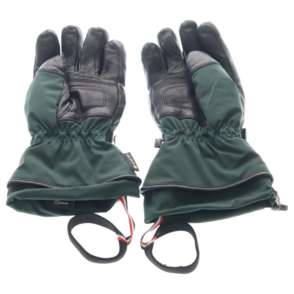 MONCLER(モンクレール) 23AW GLOVES レザー切替 ナイロングローブ グリーン/ブラック I20973A00002