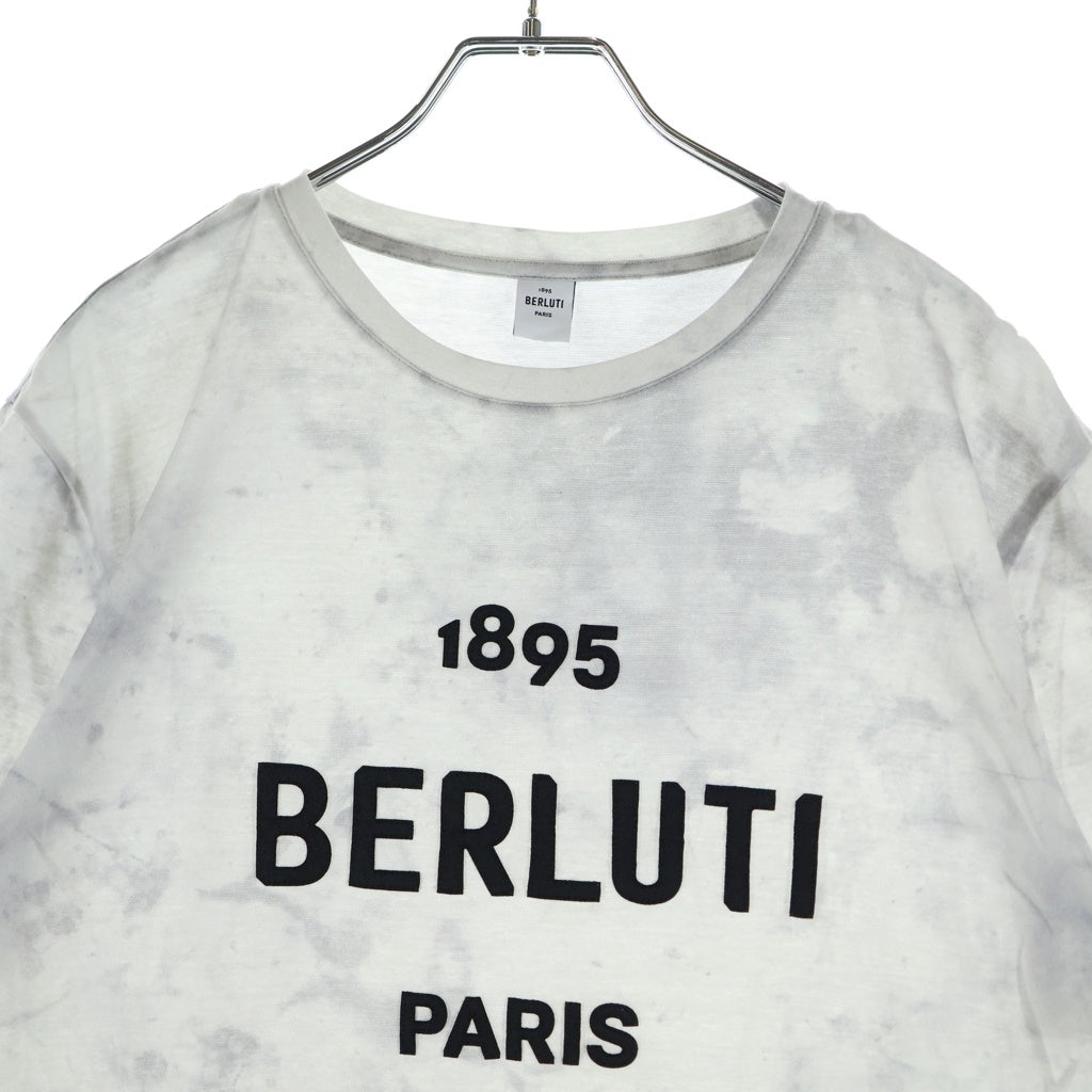 Berluti(ベルルッティ) タイダイ フロントロゴエンブロイダリー クルーネック半袖Tシャツ カットソー グレー