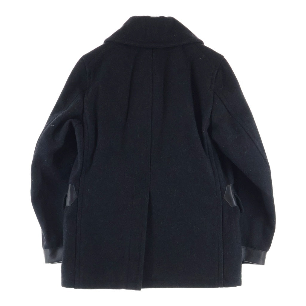 TROPHY CLOTHING(トロフィークロージング) ウール ダブルブレスト Pコート ジャケット ブラック