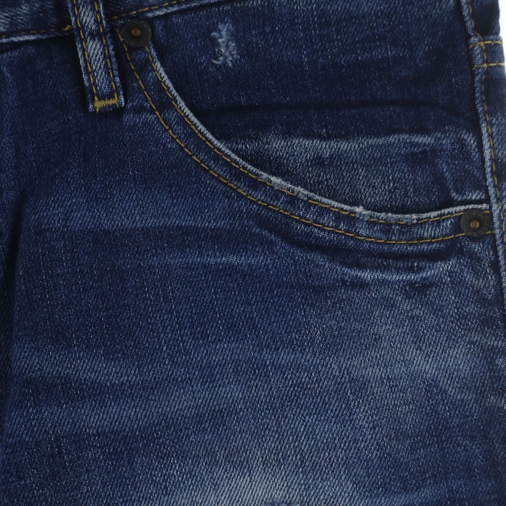 DSQUARED2(ディースクエアード) コットン ダメージ加工 スリムフィット デニムパンツ インディゴ S71LB0723