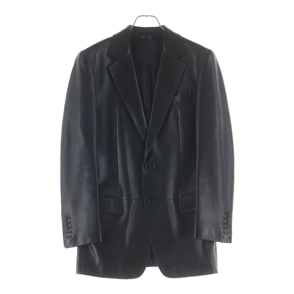 GUCCI(グッチ) シープハイド 2Bシングル レザーテーラードジャケット ブラック 102555