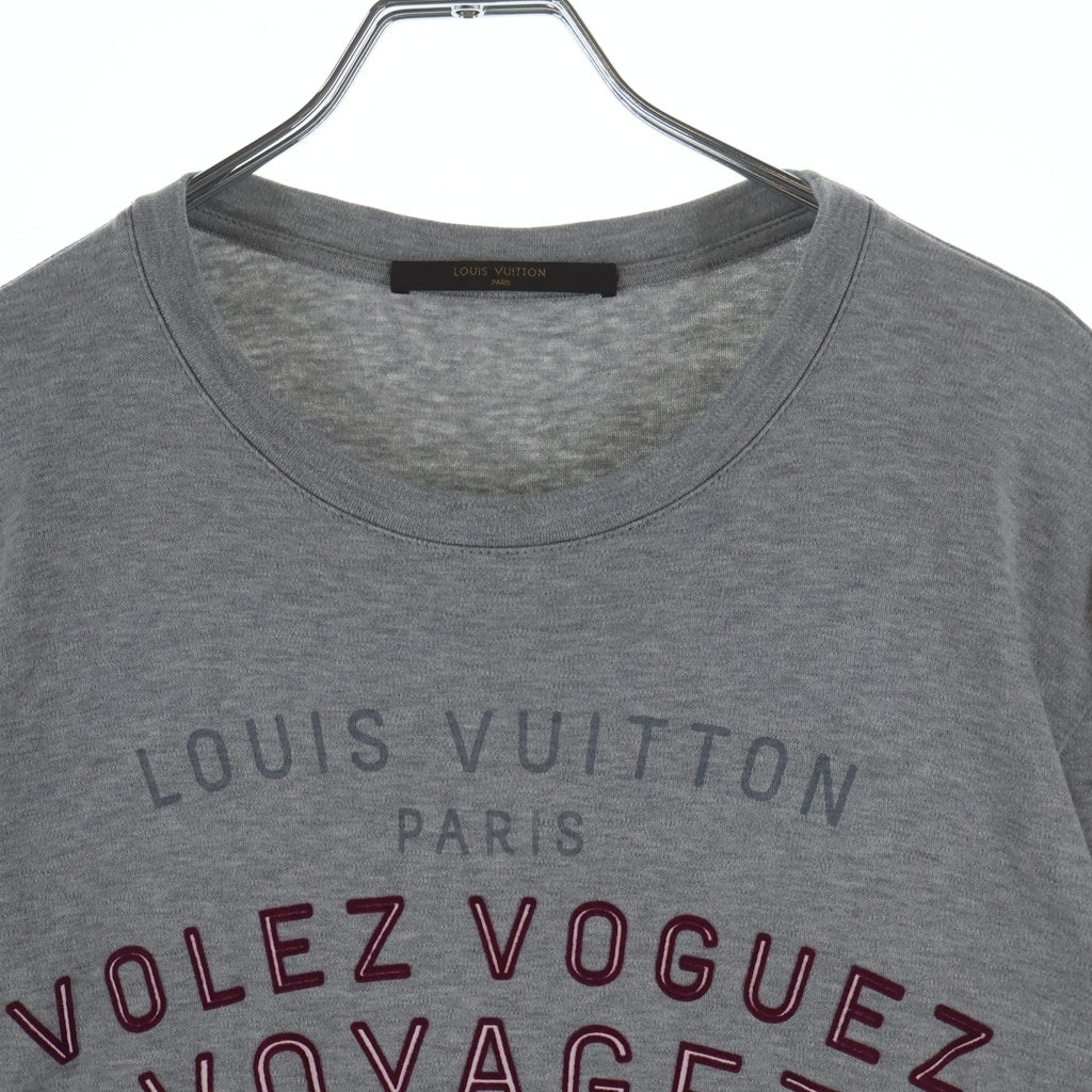 LOUIS VUITTON(ルイヴィトン) 16AW VOLEZ VOGUEZ VOYAGEZ フロントプリント クルーネック長袖Tシャツ カットソー グレー RM162M CMS HAY03W