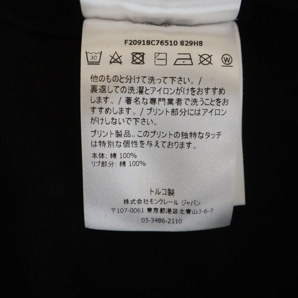 MONCLER(モンクレール) 20AW MAGLIA マグリア フロントロゴプリント クルーネック半袖Tシャツ カットソー ブラック F20918C76510