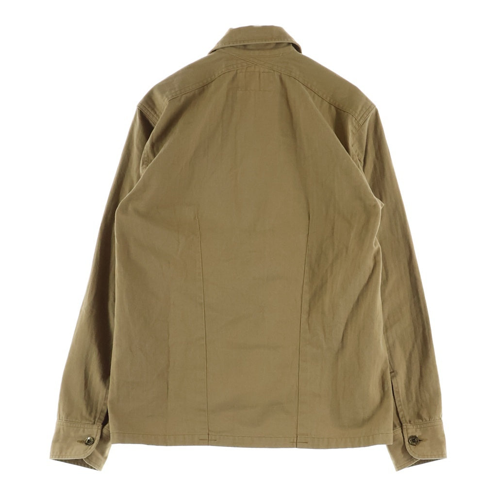 TROPHY CLOTHING(トロフィークロージング) コットン ヘリンボーン シャツジャケット ベージュ
