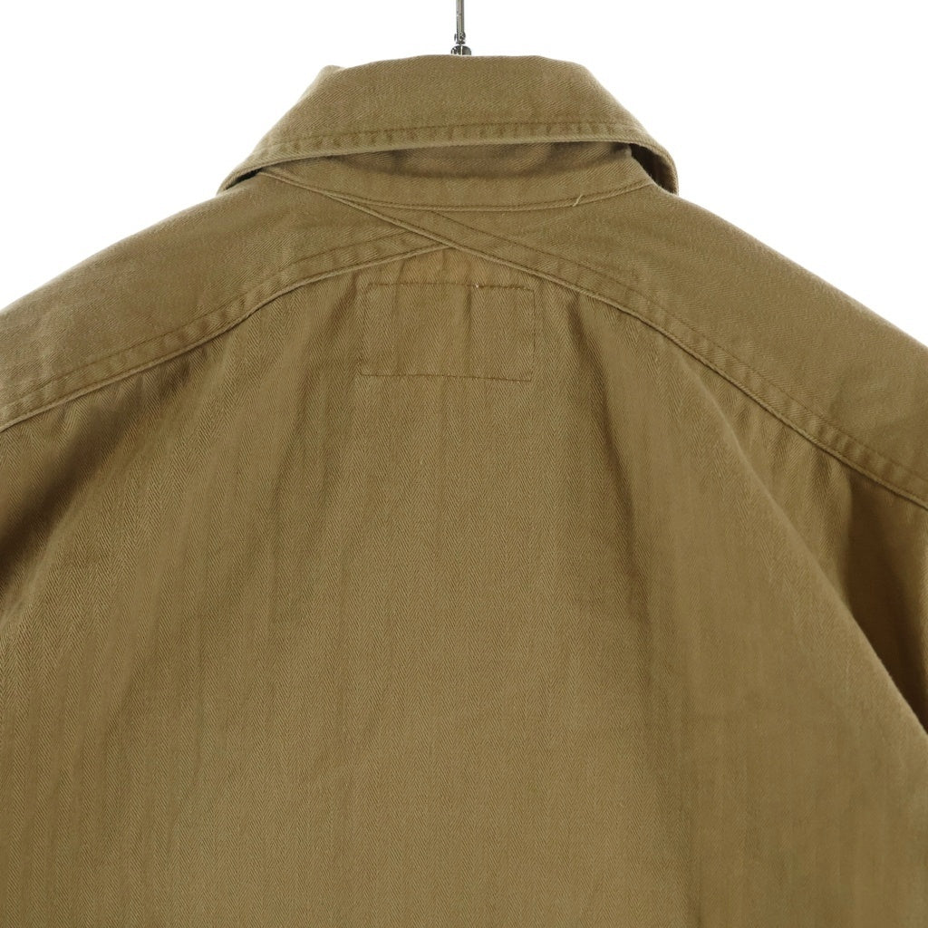 TROPHY CLOTHING(トロフィークロージング) コットン ヘリンボーン シャツジャケット ベージュ