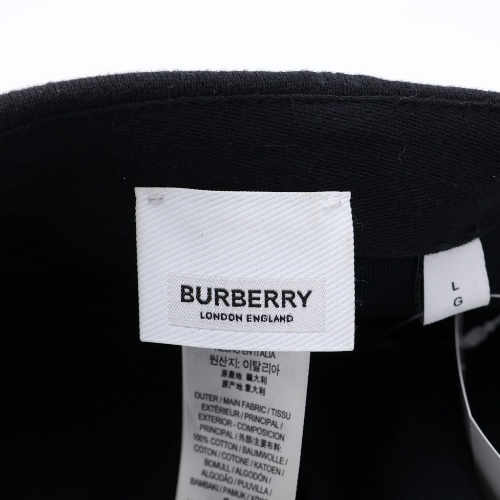 BURBERRY(バーバリー) BASEBALL CAP ロゴエンブロイダリー ベースボールキャップ 帽子 ブラック 8038141