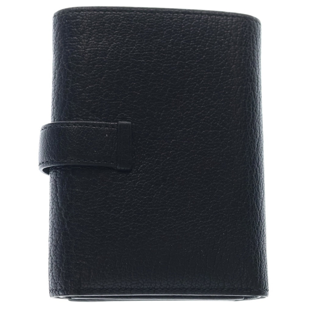 HERMES(エルメス) ベアンコンパクト レザー シルバー金具 U刻印 三つ折り財布 ウォレット ブラック