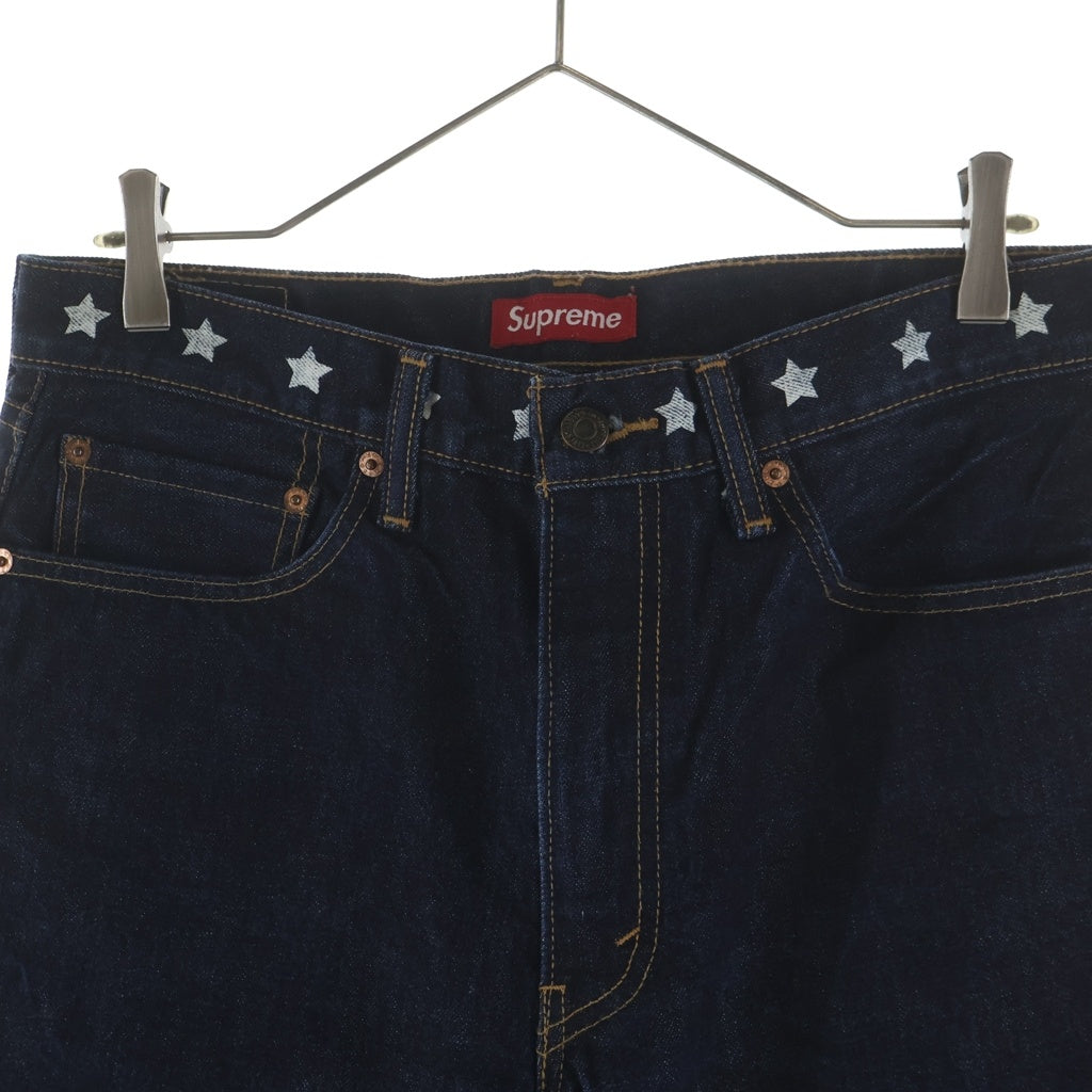 SUPREME(シュプリーム) 11AW ×Levi's 505 Zip Fly Jean リーバイス USA製 スタープリント セルビッチジーンズ ジップフライデニムパンツ インディゴ 00505-0578
