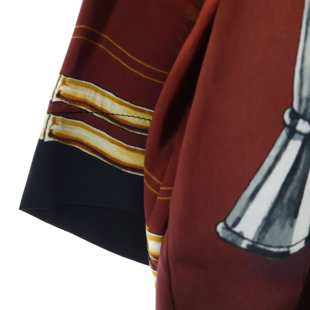 CASABLANCA(カサブランカ) SILK SATIN CUBAN COLLAR SHORT SLEEVE SHIRT オープンカラー クラブ 半袖シルクシャツ マルチカラー MS22-TR-012
