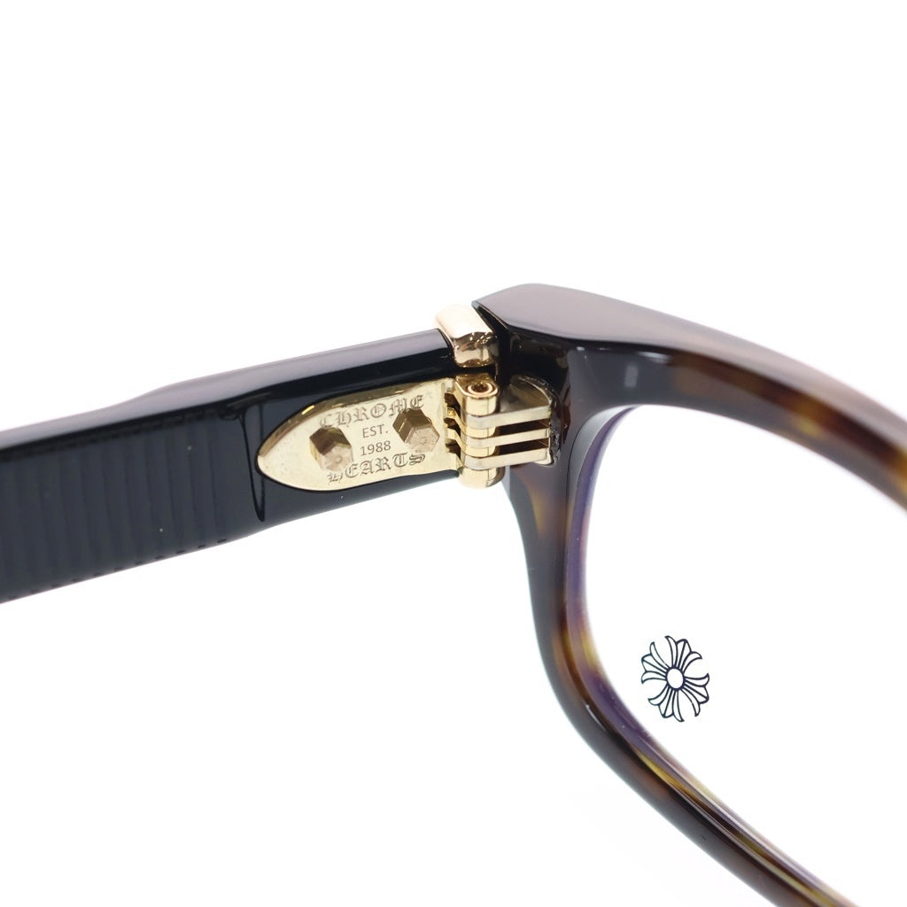 CHROME HEARTS(クロムハーツ) WEIRDO ヴァインテンプル スクエアフレーム サングラス メガネ ブラック/ゴールド
