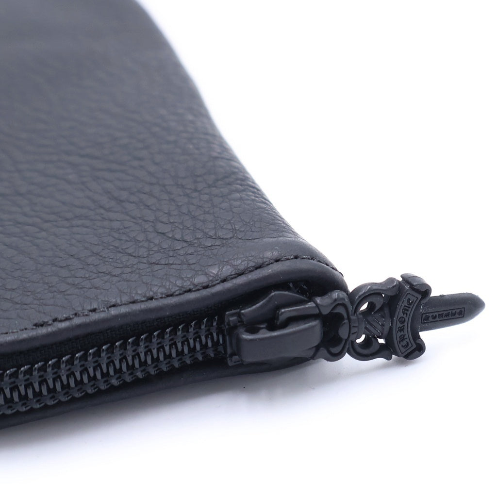 CHROME HEARTS(クロムハーツ) CASE レザー ダガージップ アイウェア メガネケース ブラック