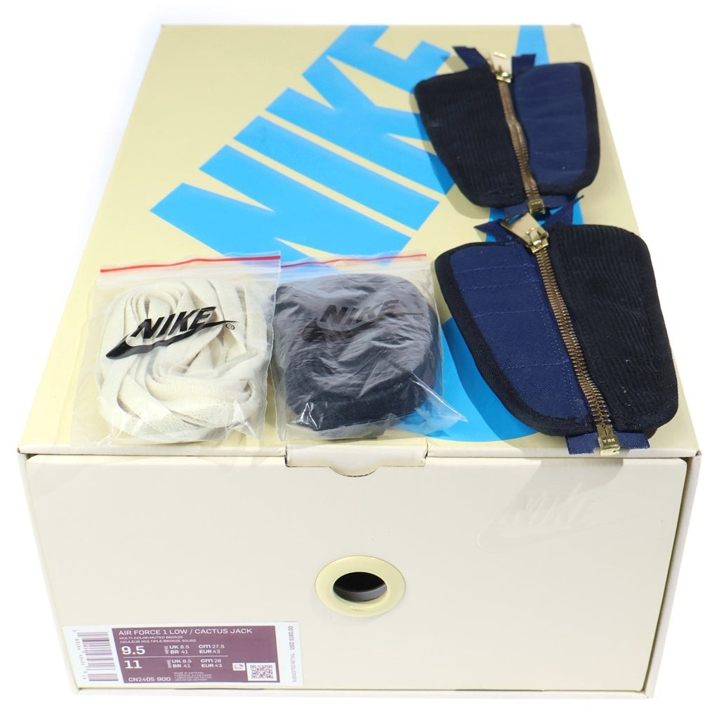 NIKE(ナイキ) ×TRAVIS SCOTT AIR FORCE 1 LOW CACTUS JACK MULTI COLOR トラヴィススコット エアフォース1 カクタス ジャック ローカットスニーカー US9.5/27.5cm CN2405-900