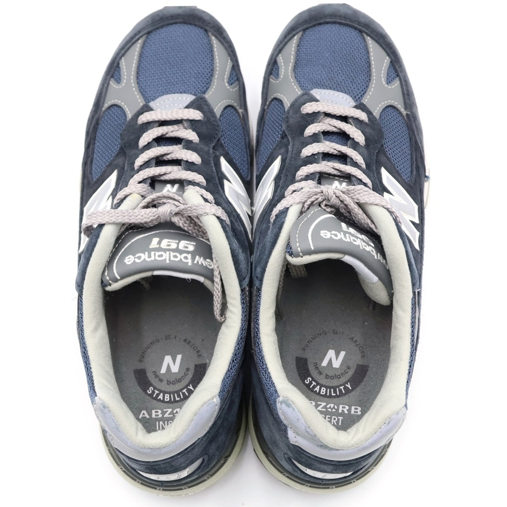 New Balance(ニューバランス) M991NV メッシュ スウェードレザー ローカットスニーカー ネイビー US9.5