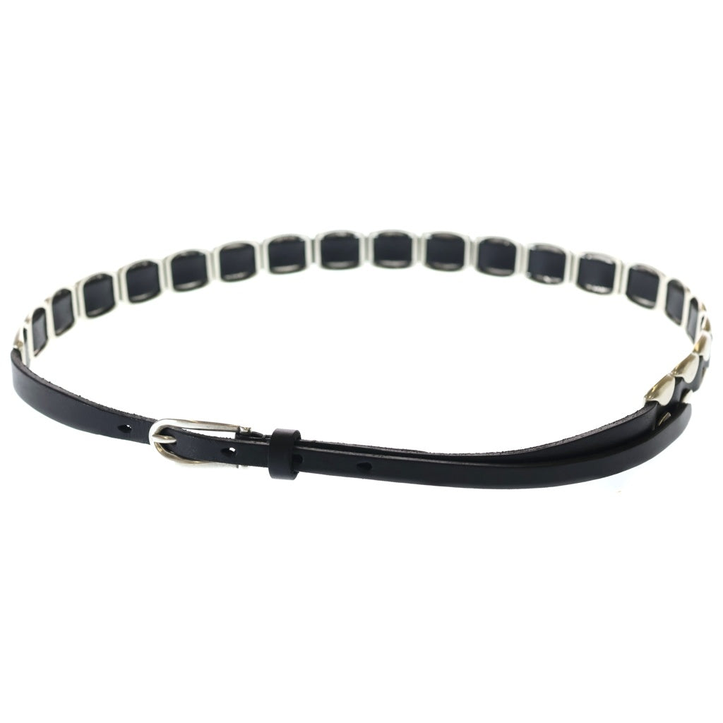 OUR LEGACY(アワーレガシー) 26SS BILLOW BELT ビロウベルト レザー ブラック/シルバー A2268BOI