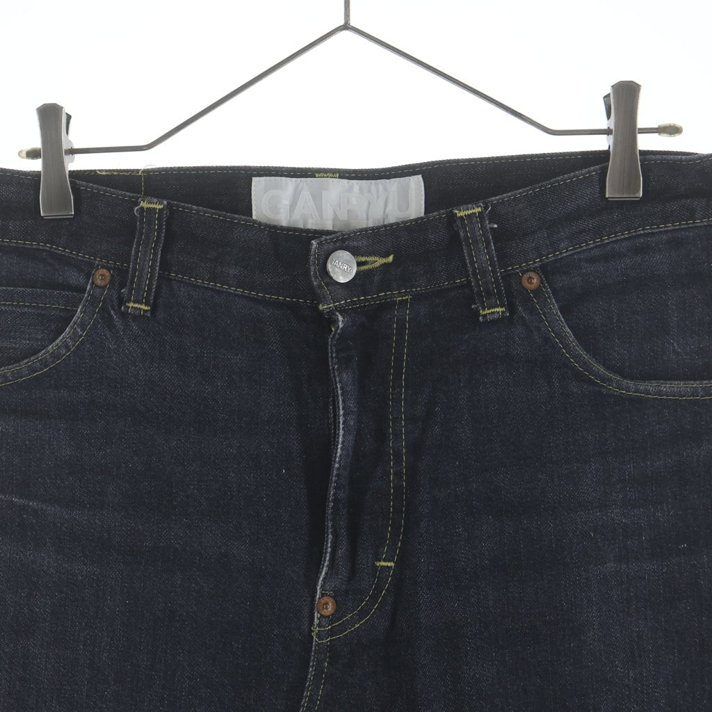 GANRYU(ガンリュウ) 15SS AD2014 ジップフライ サルエルデニムパンツ ブラック EO-P004