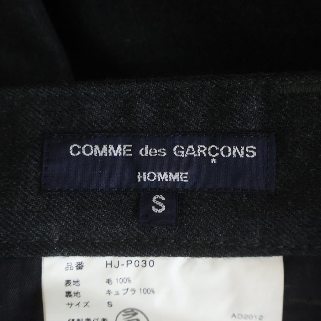 COMME des GARCONS HOMME(コムデギャルソンオム) 12AW AD2012 ジップフライ ストレート ウールスラックスパンツ ダークグレー HJ-P030