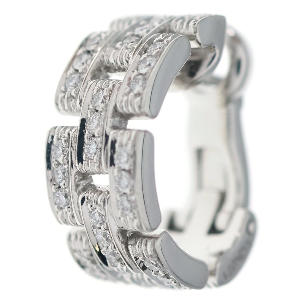 Cartier(カルティエ) Maillon Panthere earrings マイヨンパンテール イヤリング ピアス 3連パヴェ ダイヤモンド ホワイトゴールド K18WG CRB8032600 レディース