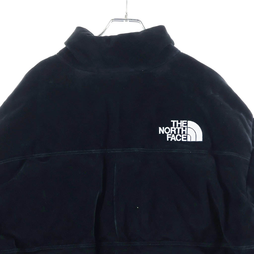THE NORTH FACE(ザノースフェイス) 23AW ×SUPREME Suede Nuptse Jacket シュプリーム ロゴエンブロイダリー スエード ヌプシ ダウンジャケット ブラック NF0A875N