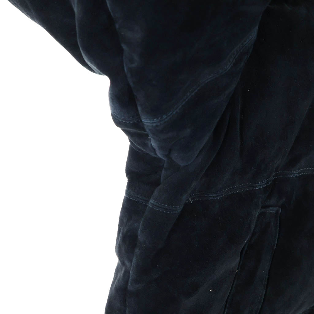 THE NORTH FACE(ザノースフェイス) 23AW ×SUPREME Suede Nuptse Jacket シュプリーム ロゴエンブロイダリー スエード ヌプシ ダウンジャケット ブラック NF0A875N