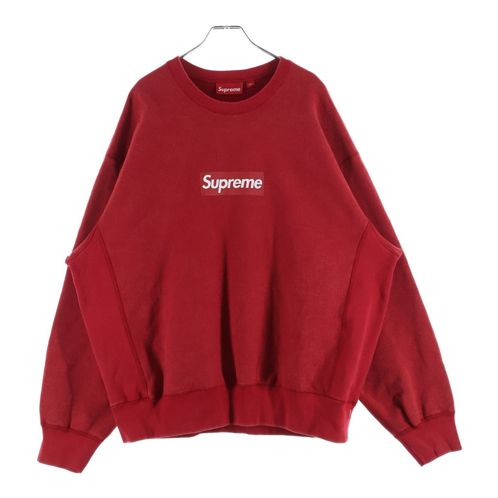 SUPREME(シュプリーム) 25SS Washed Box Logo Crewneck ウォッシュ加工 ボックスロゴ クルーネックプルオーバースウェットシャツ トレーナー レッド