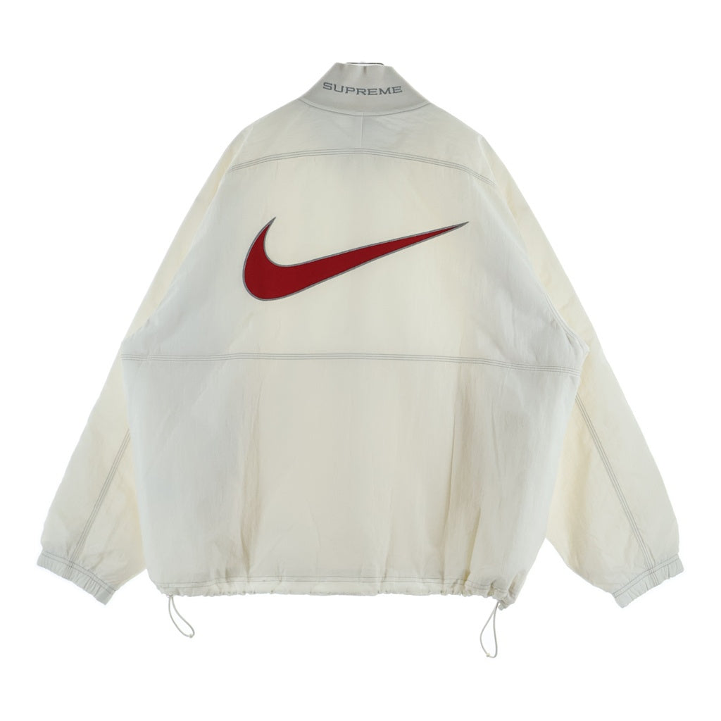 NIKE(ナイキ) 24SS ×SUPREME Ripstop Pullover シュプリーム リップストップ ロゴエンブロイダリー ハーフジップ プルオーバーナイロンジャケット ホワイト FQ0340-030