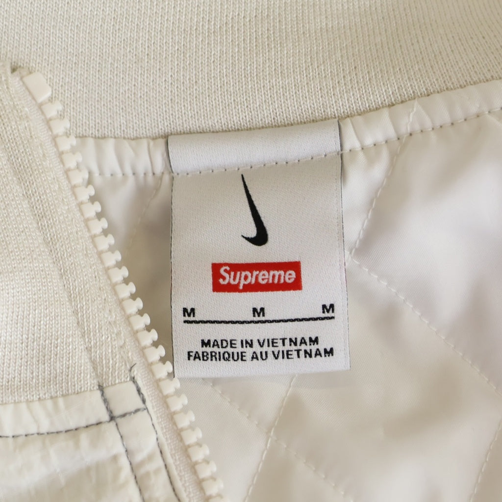 NIKE(ナイキ) 24SS ×SUPREME Ripstop Pullover シュプリーム リップストップ ロゴエンブロイダリー ハーフジップ プルオーバーナイロンジャケット ホワイト FQ0340-030